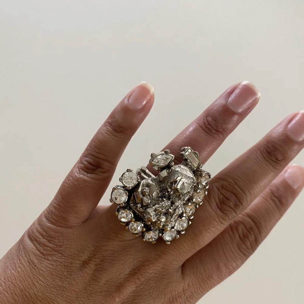 Yves Saint Laurent Crystal Cocktail Ring - Picture 3 of 10